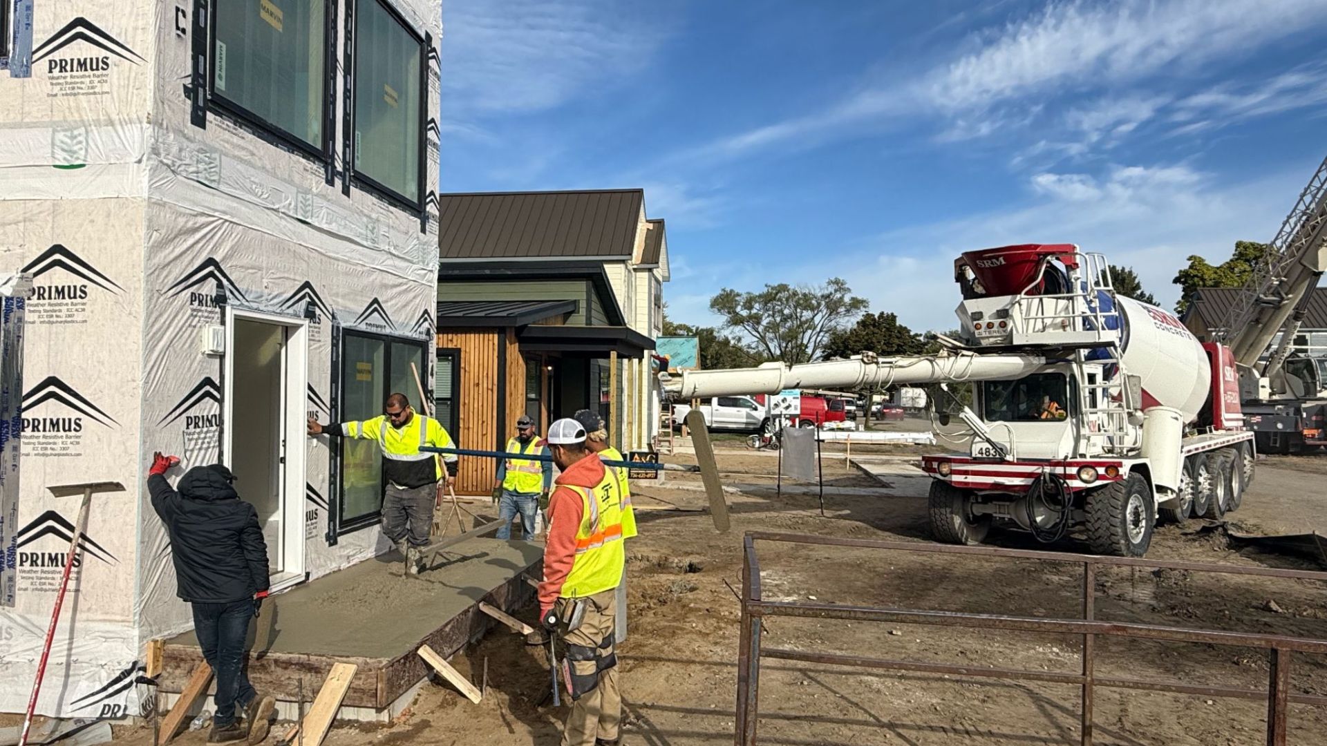 Worker working on a manufactured home